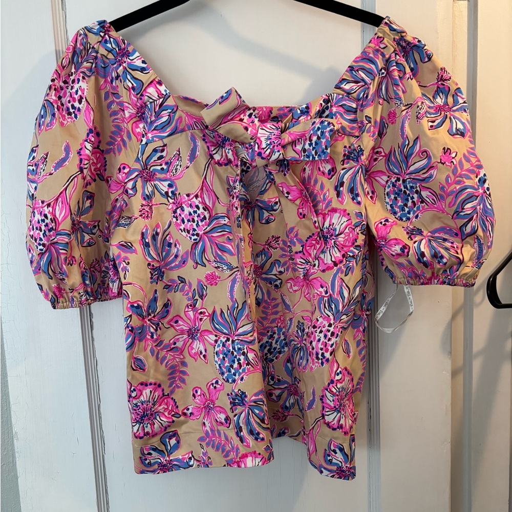 NWT Lilly Pulitzer Torrey Stretch Cotton Top - Picture 3 of 6